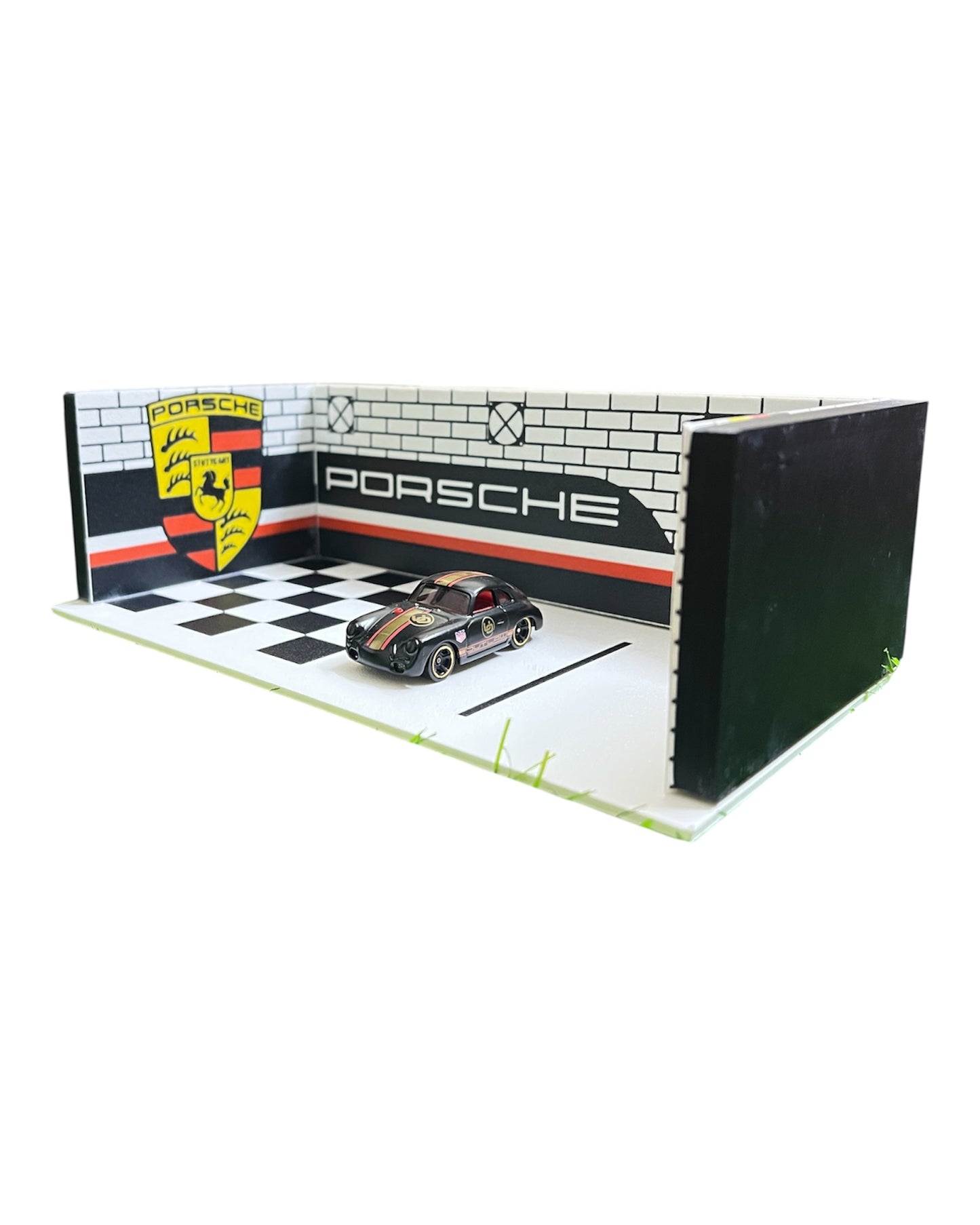 3D PRINTED - PORSCHE MINI GARAGE DISPLAY - Its Fun- Hot wheels - matchbox - diecast