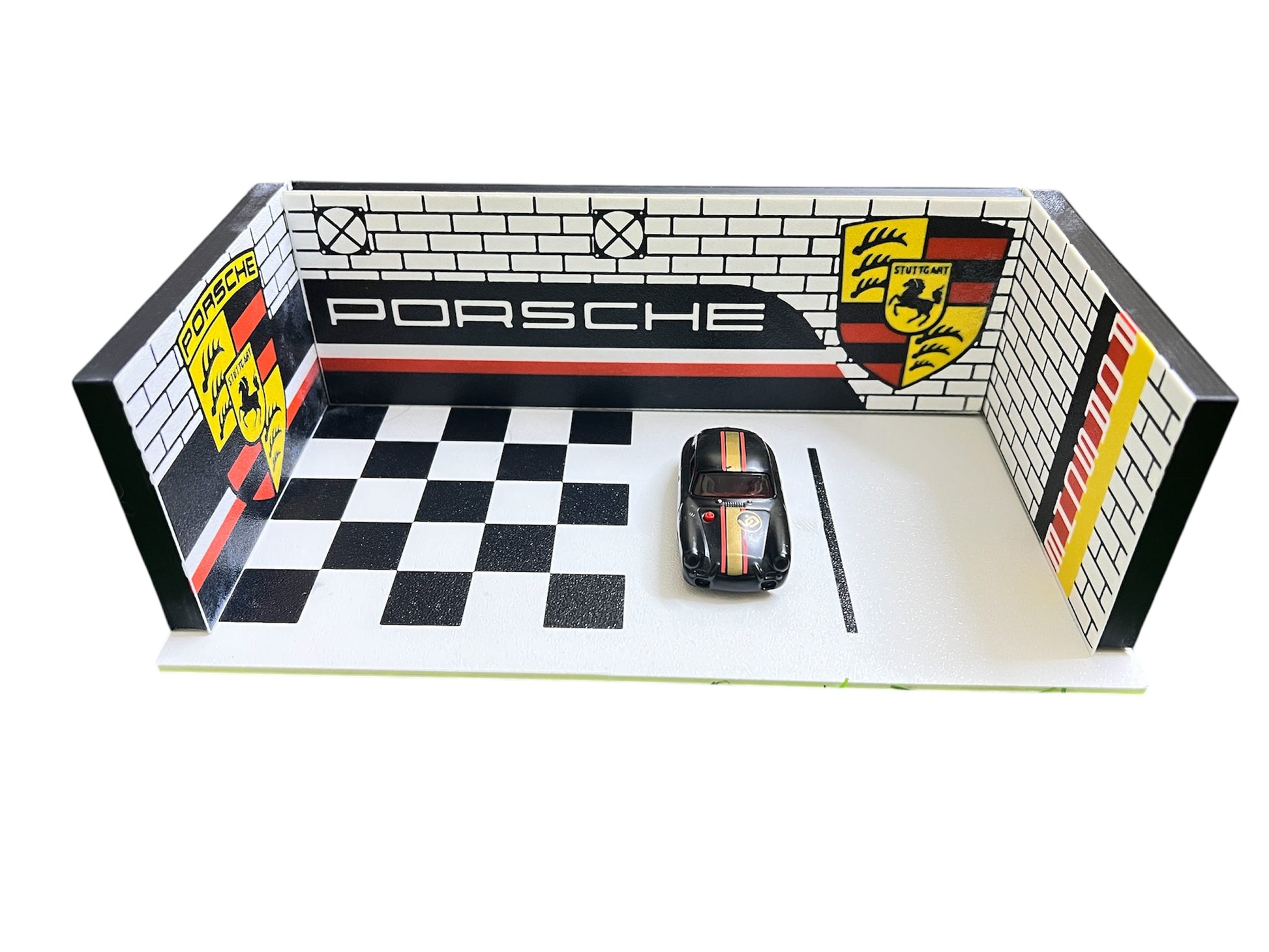 3D PRINTED - PORSCHE MINI GARAGE DISPLAY - Its Fun- Hot wheels - matchbox - diecast