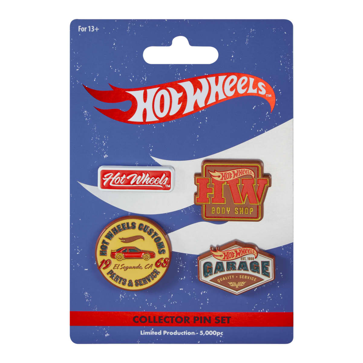 LIMITED TO 5000 PIECES - ORIGINAL HOT WHEELS BODY SHOP ENAMEL PIN SET