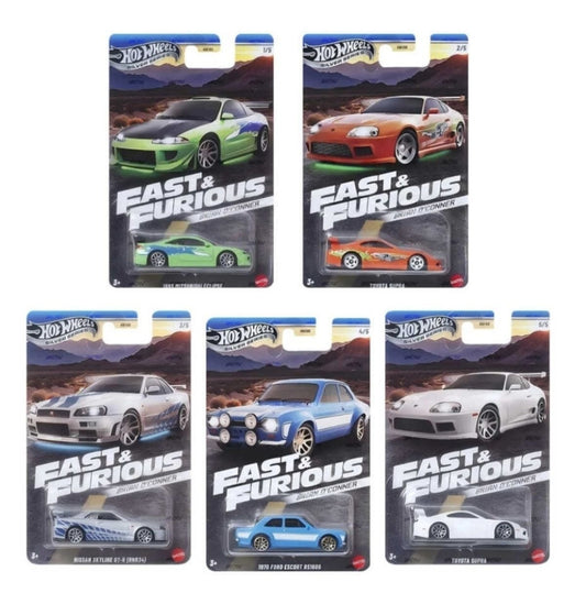 IMPORTED - FAST AND FURIOUS - BRIAN O'CONNER - FULL SET OF 5 CARS