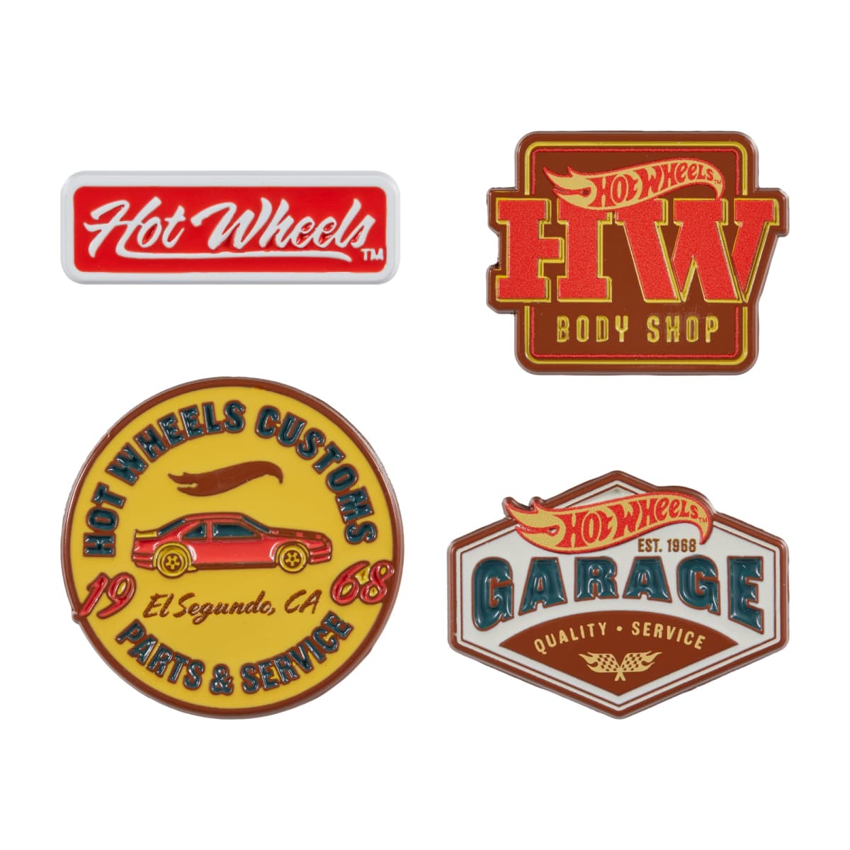 LIMITED TO 5000 PIECES - ORIGINAL HOT WHEELS BODY SHOP ENAMEL PIN SET