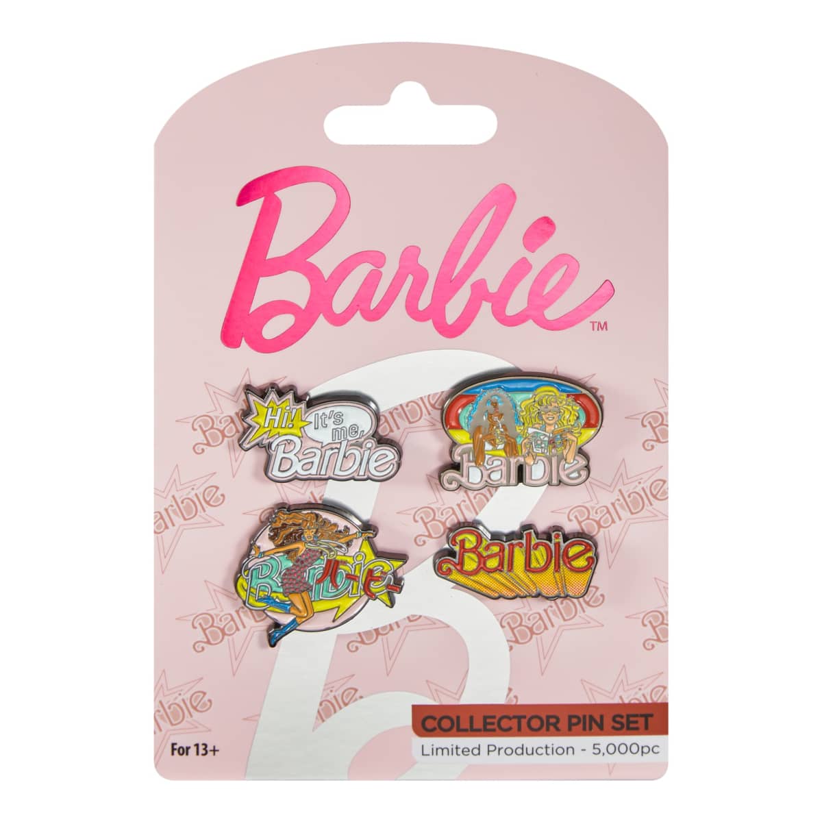LIMITED TO 5000 PIECES - ORIGINAL MATTEL BARBIE COMIC ENAMEL PIN SET