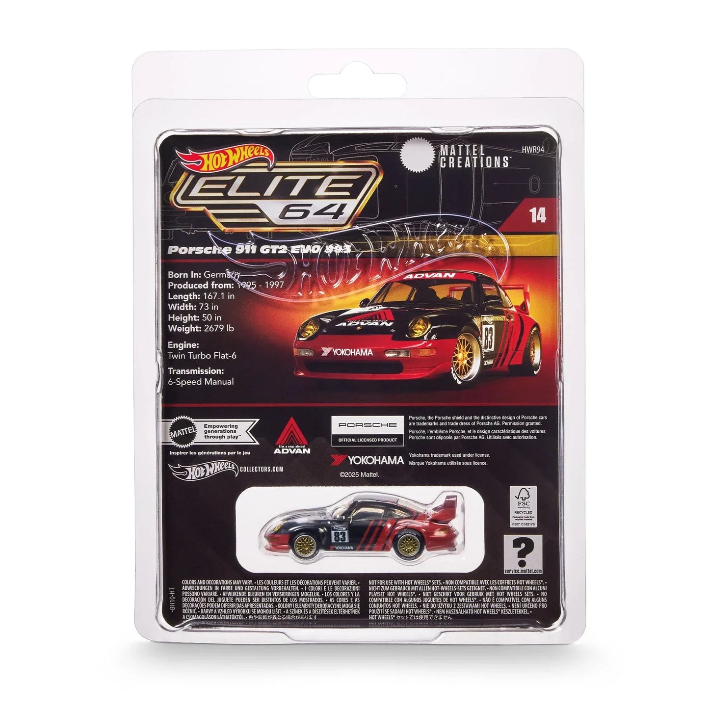 HOT WHEELS ELITE 64 PORSCHE 911 GT2 EVO 993 - Its Fun