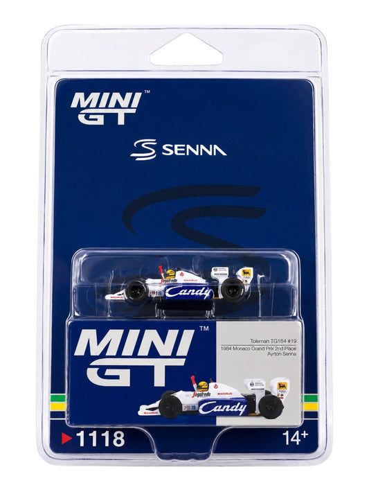 IMPORTED - MINI GT - TOLEMAN TG184 #19 / 1984 MONACO GRAND PRIX 2ND PLACE / AYRTON SENNA