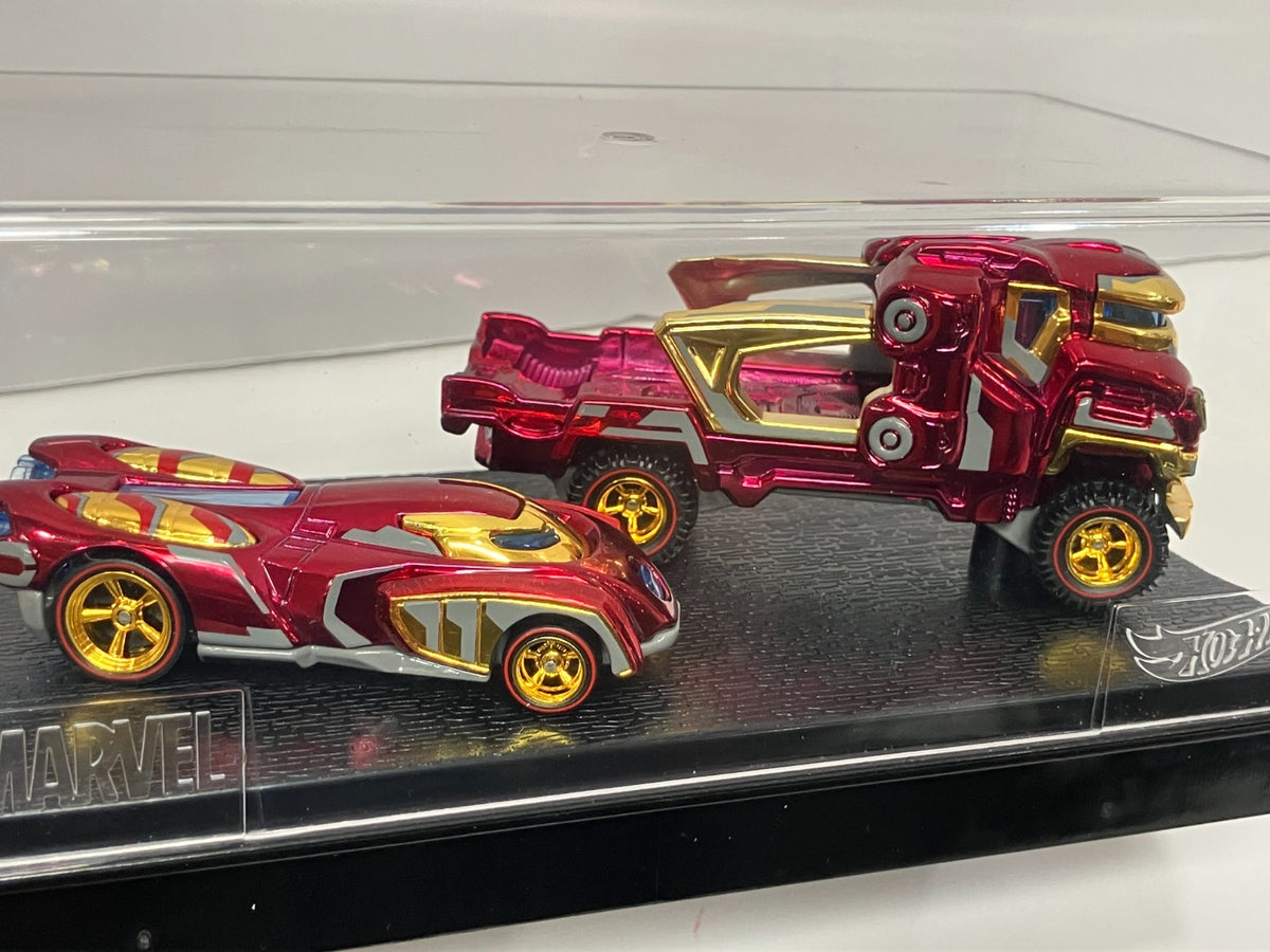 HOT WHEELS - 2017 SDCC - MATTEL & MARVEL COLLAB - HOT WHEELS CHARACTER CARS - IRON MAN AND HULKBUSTER