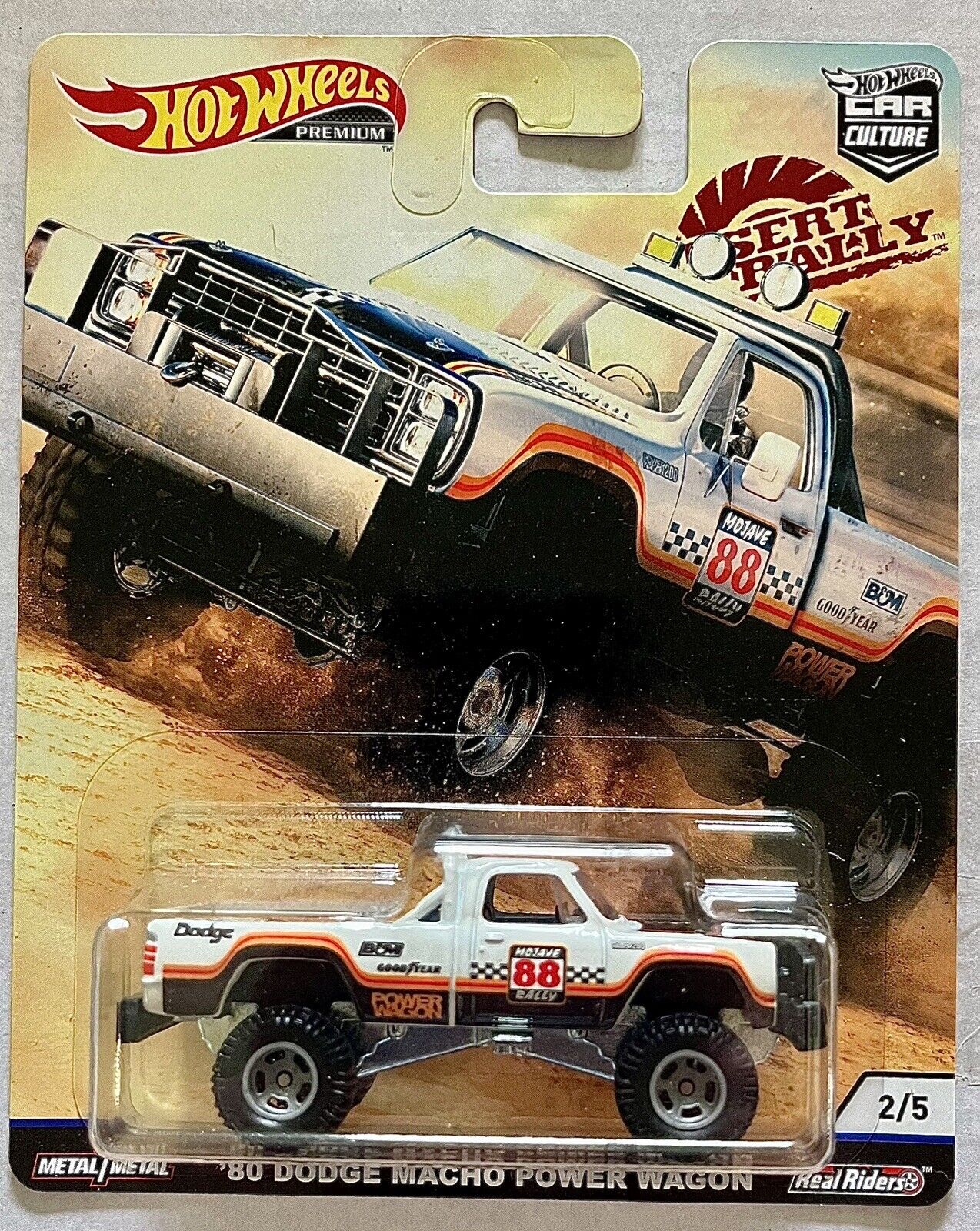 HOT WHEELS PREMIUM - DESERT RALLY - 80 DODGE MACHO POWER WAGON - 5A - Its Fun- Hot wheels - matchbox - diecast