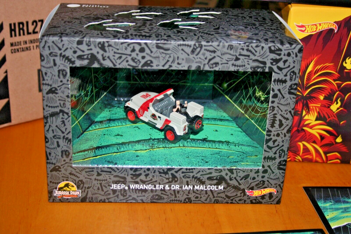 2023 SDCC EXCLUSIVE - HOT WHEELS - JURASSIC PARK 30TH ANNIVERSARY - JEEP WRANGLER WITH DR.MALCOLM - B6