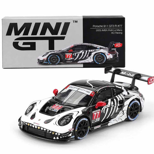MINI GT - Porsche 911 GT3 R #77 AO Racing 2025 IMSA Petit Le Mans - BOX PACK (SEALED) - ZX2
